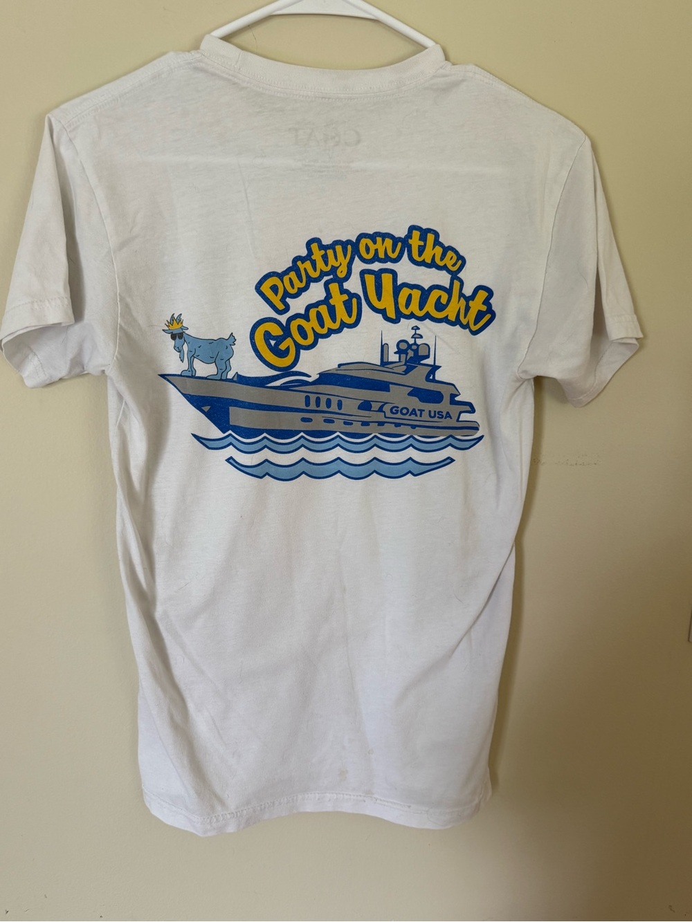 GOAT USA White Short-Sleeve 'Party on the Goat Yacht' Graphic Tee